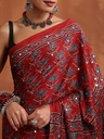 Ajrakh Modal Silk Mirror Saree 5036