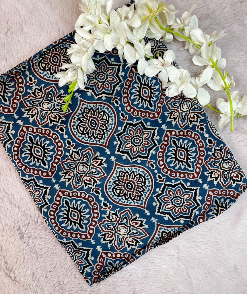 Premium Ajrakh Modal Silk Fabric 5013