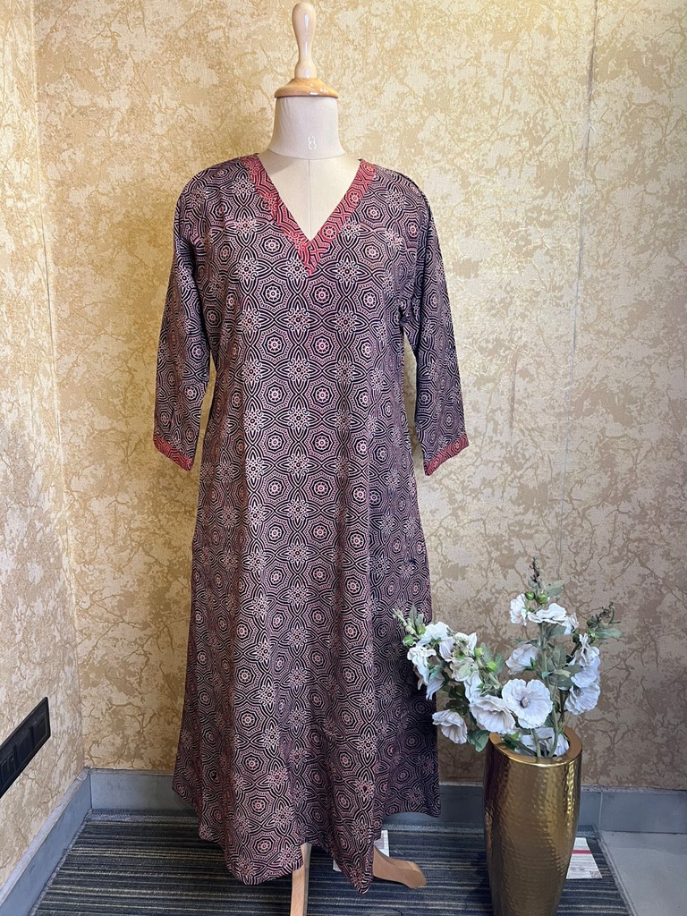 Ajrakh Cotton Aline Kurtis 5055