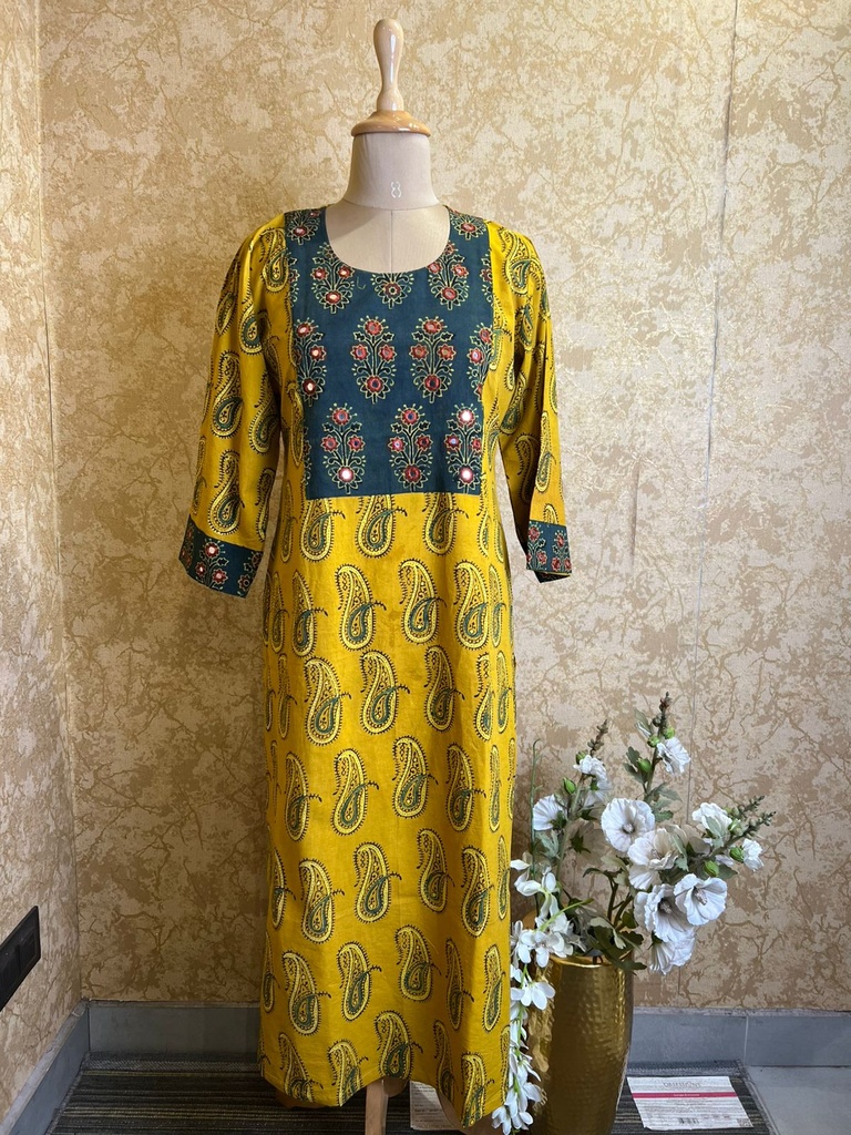 Ajrakh Cotton Kurtis 5055