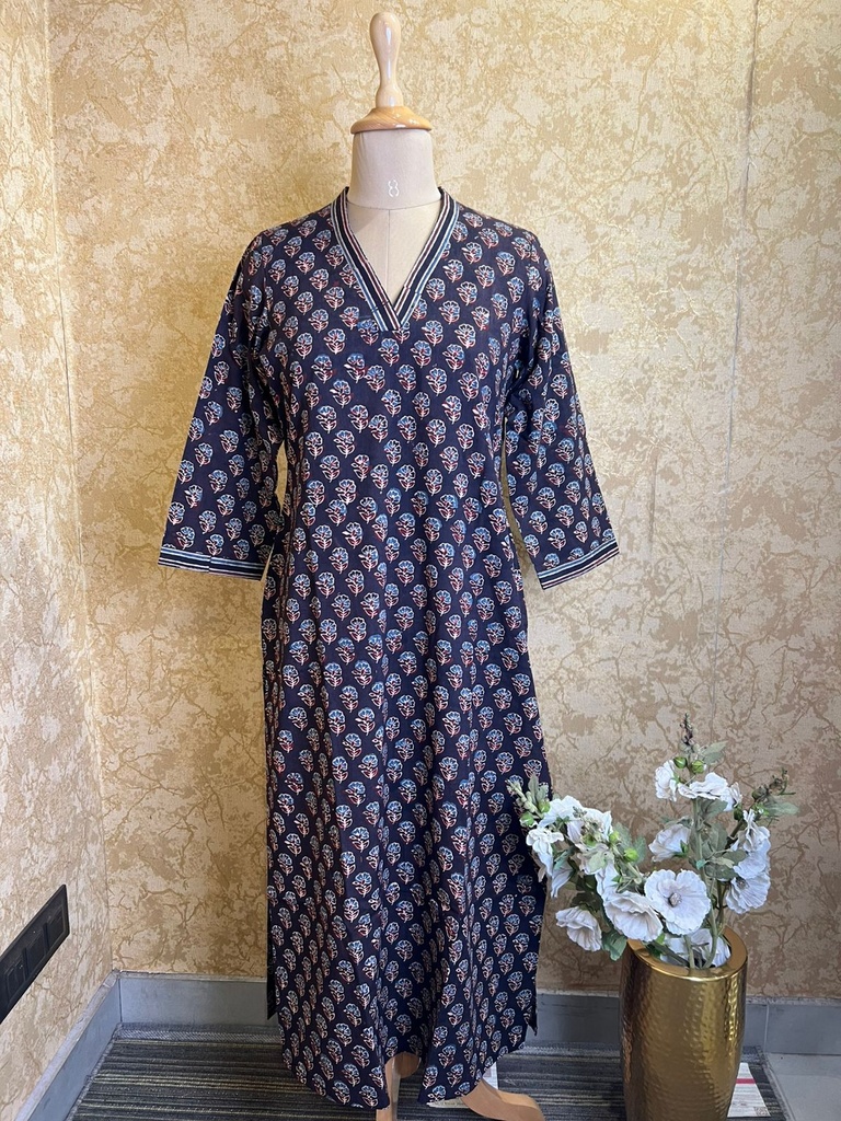 Ajrakh Cotton Aline Kurtis 5055