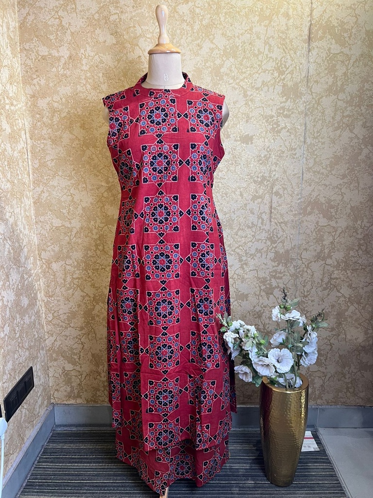 Ajrakh Cotton Kurti Sets 5055