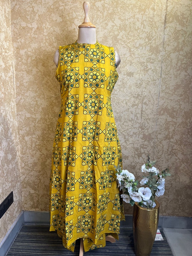 Ajrakh Cotton Kurti Set 5055