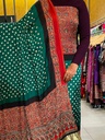 Ajrakh Bandhani Silk Top and Dupatta Set 5012