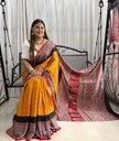 Premium Ajrakh Bandhani Saree 4244