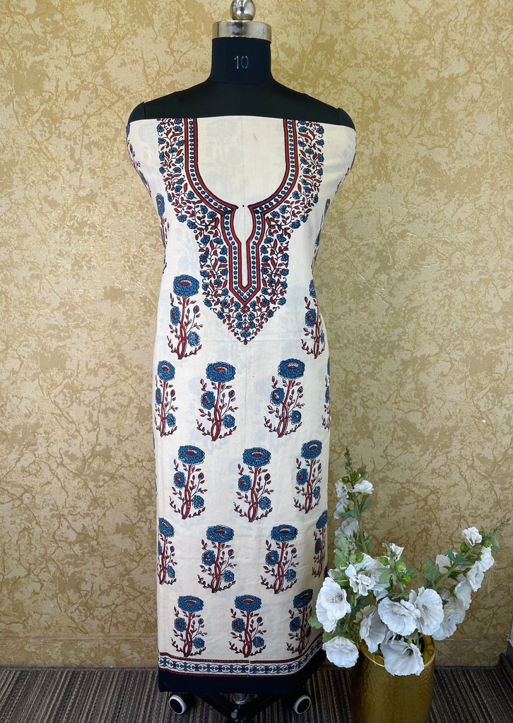 Ajrakh Kurti fabric 4215