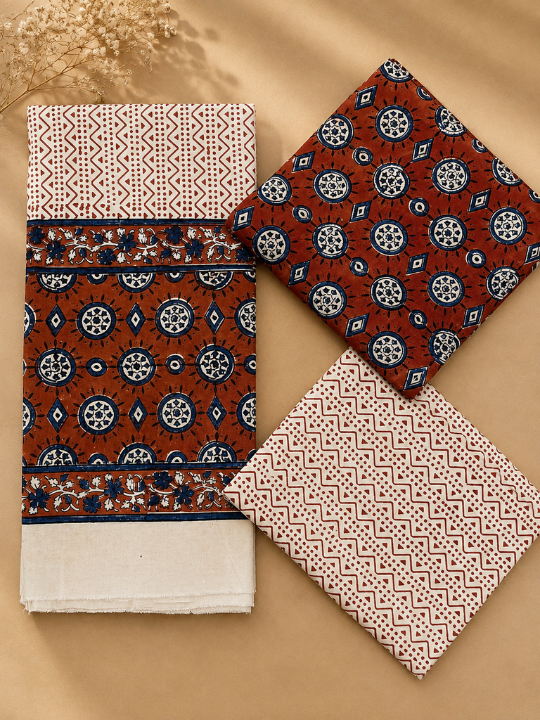 Ajrakh cotton Suit 5025