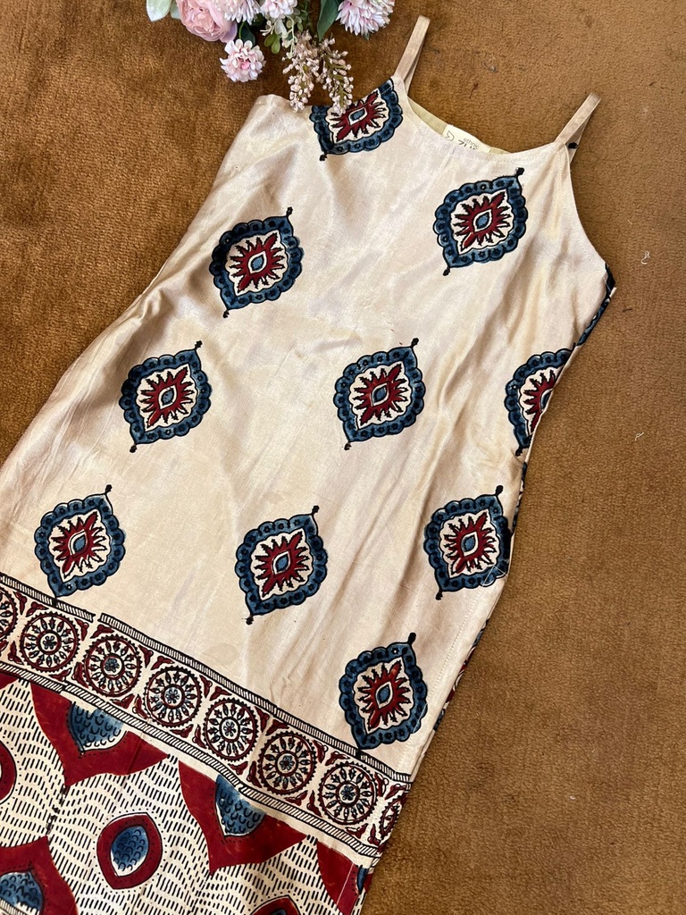 Ajrakh Silk Kurti 5053