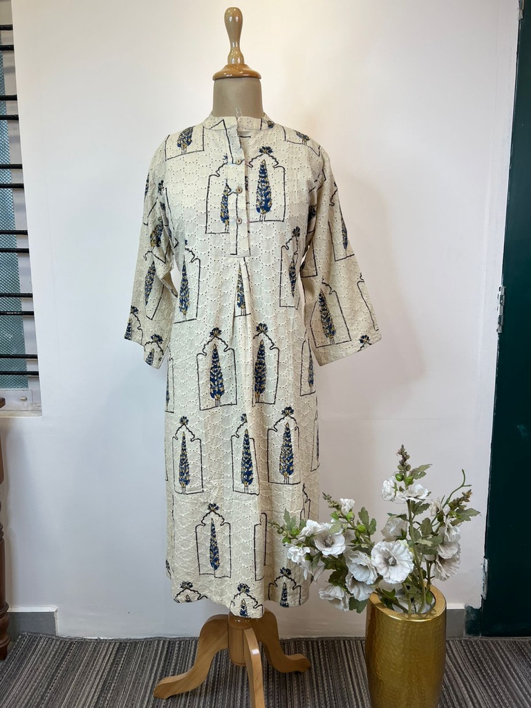 Ajrakh Hakoba Cotton Kurti 5054