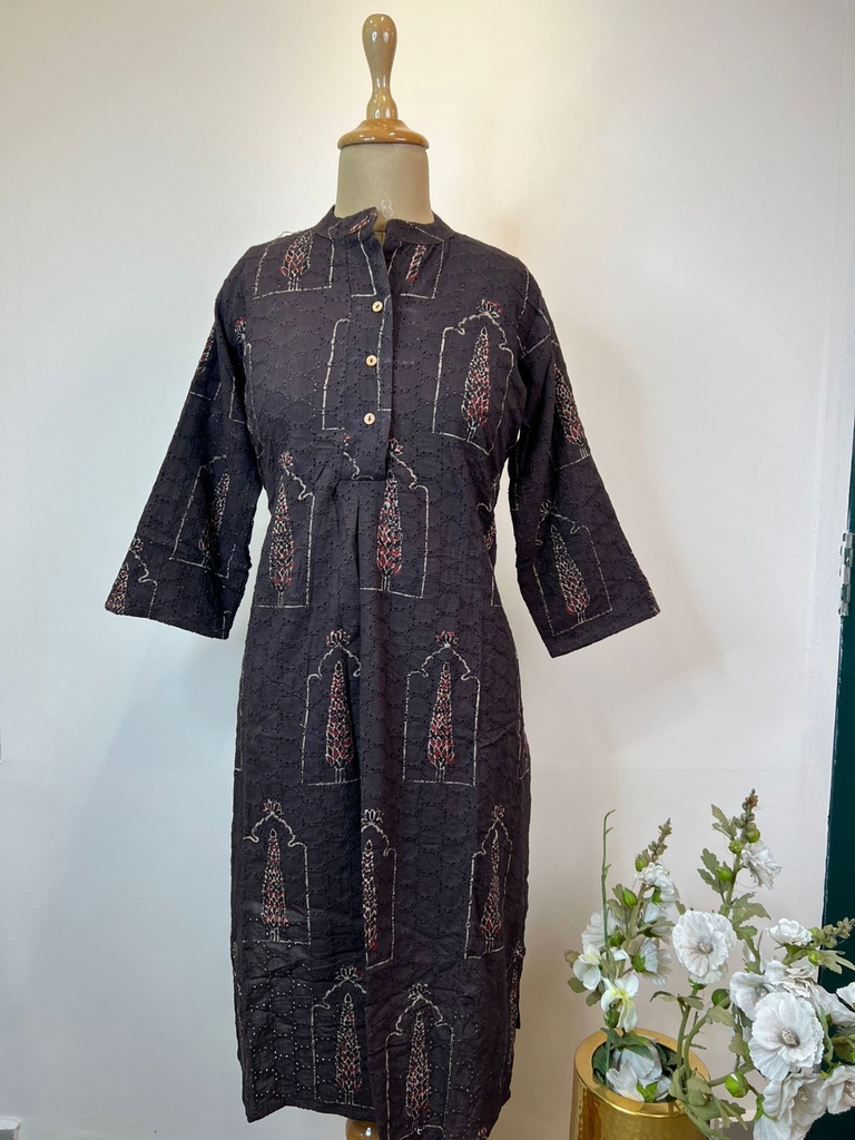 Ajrakh Hakoba Cotton Kurti 5054