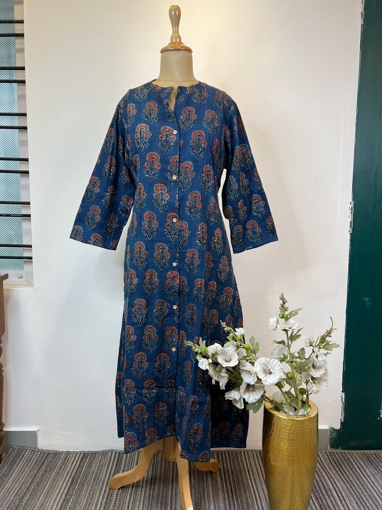 Ajrakh Handloom Cotton Kurti 5055
