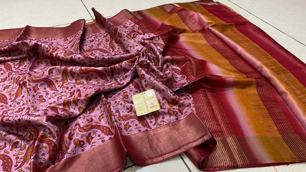 Premium Tusser Silk Block printed Sarees 4553 