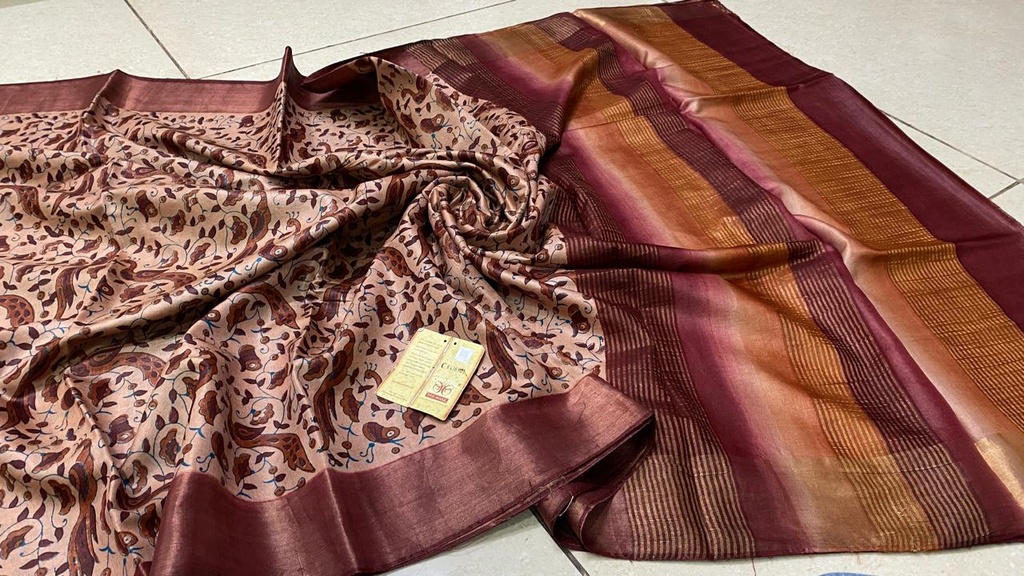 Premium Tusser Silk Block printed Sarees 4553 