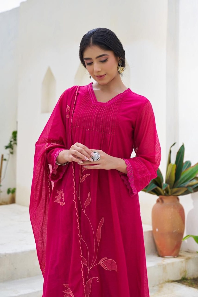 Mul Chanderi  Kurti Sets 4609