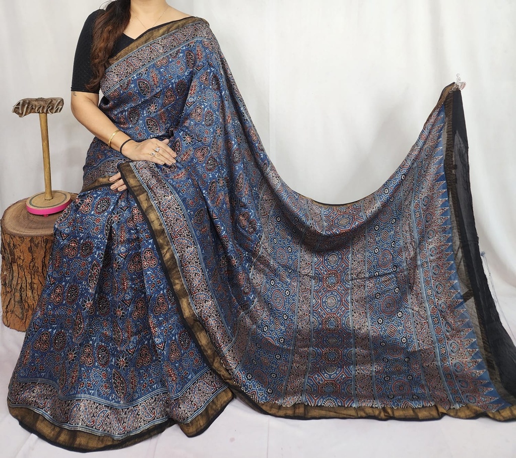 Ajrakh Maheshwari Sarees 4552