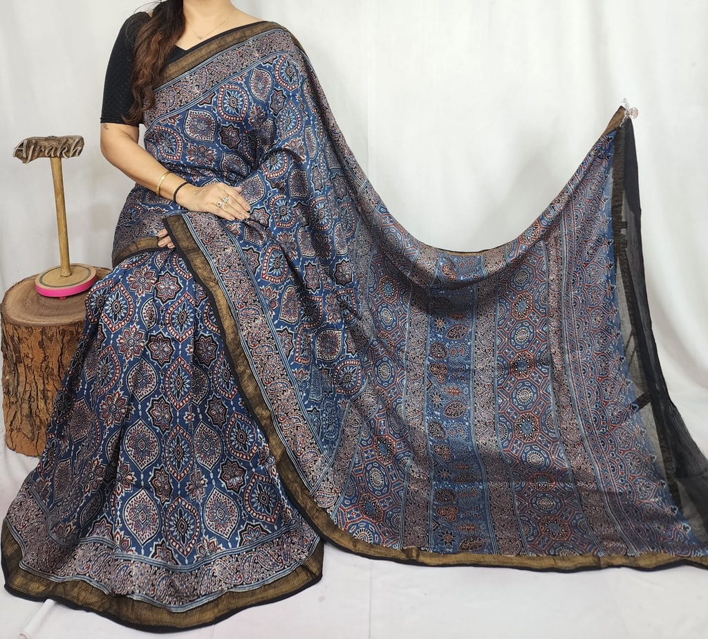 Ajrakh Maheshwari Sarees 4552