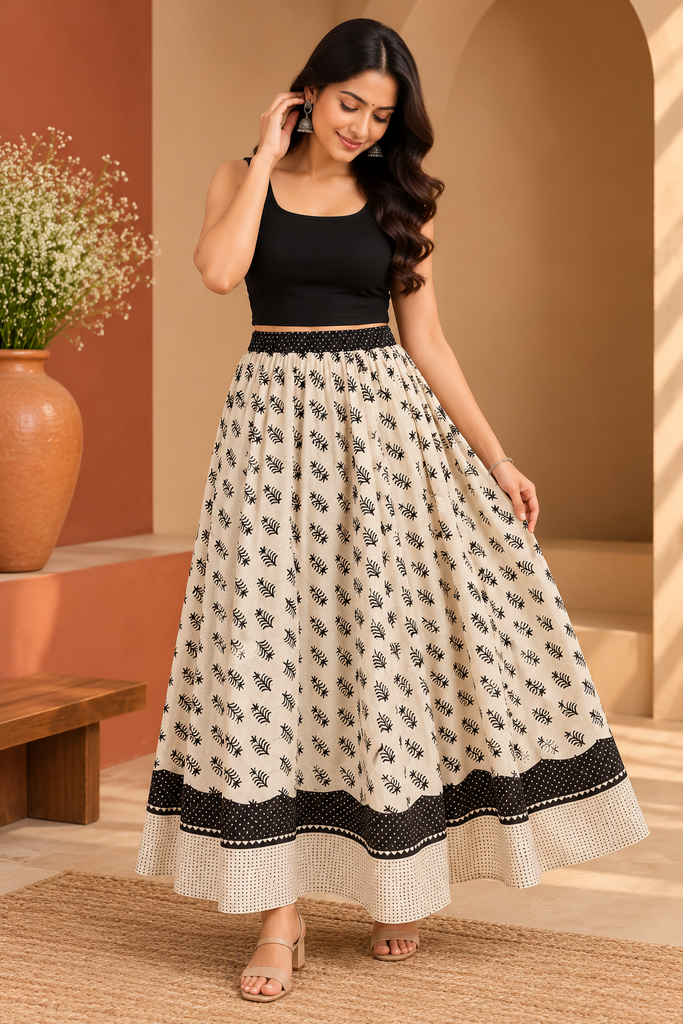 Ajrakh Cotton Skirts 4556