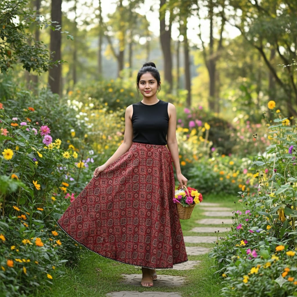 Ajrakh Cotton Skirts 4556