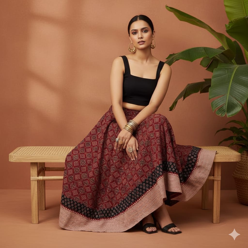 Ajrakh Cotton Skirts 4556
