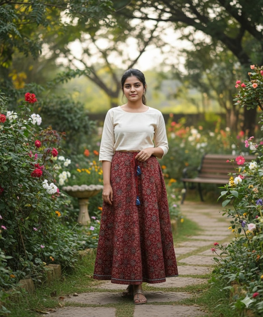Ajrakh Cotton Skirts 4556