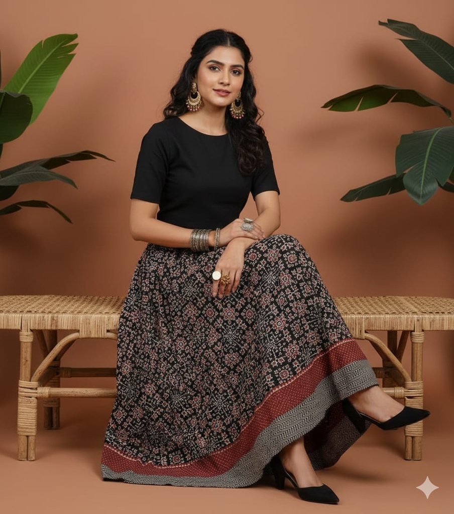 Ajrakh Cotton Skirts 4556
