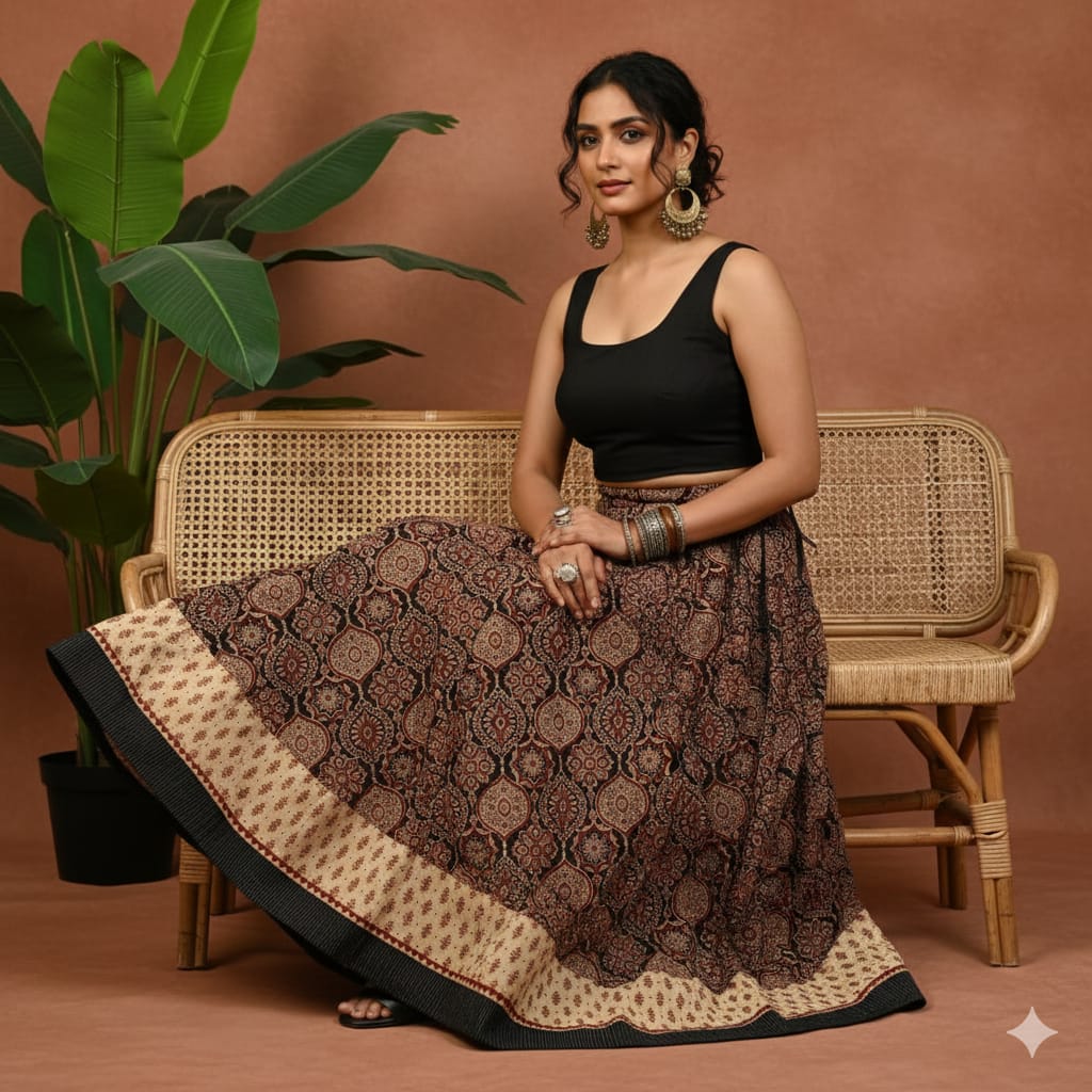 Ajrakh Cotton Skirts 4556