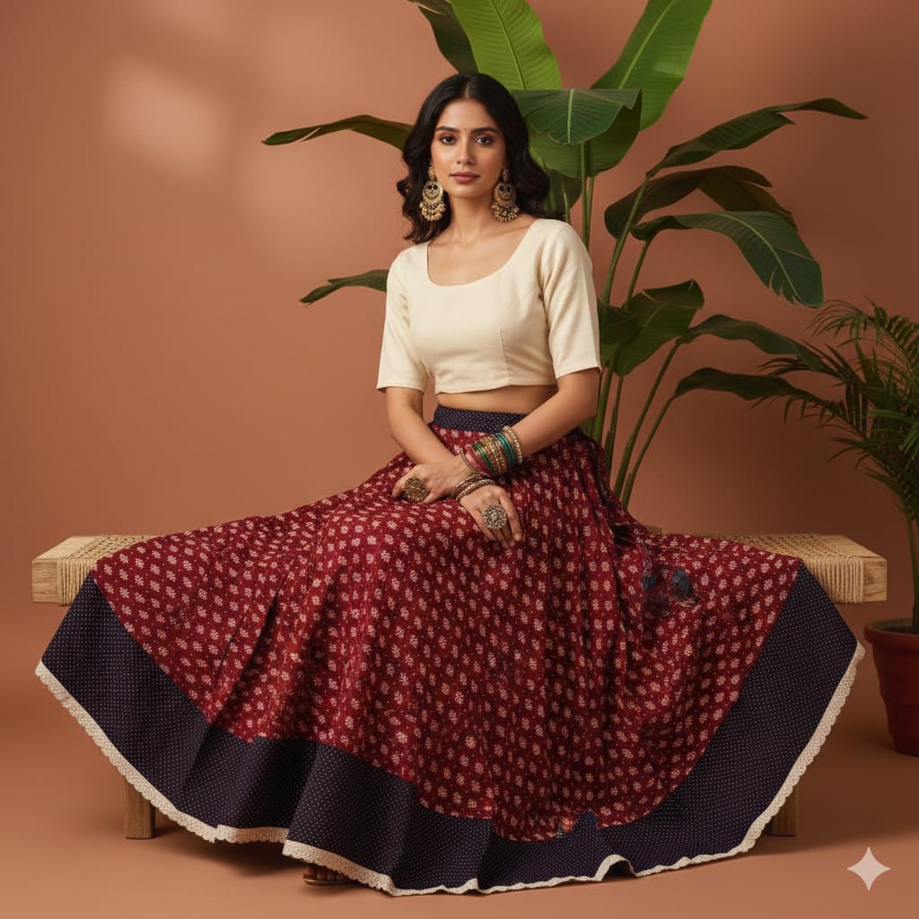 Ajrakh Cotton Skirts 4556
