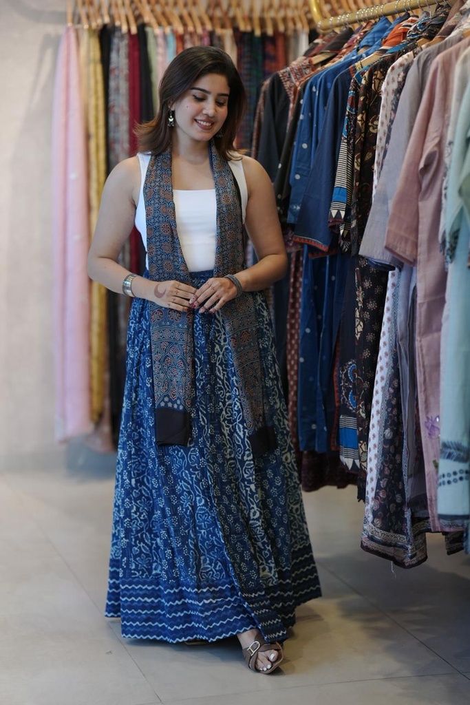 Indigo Cotton Skirts 4556