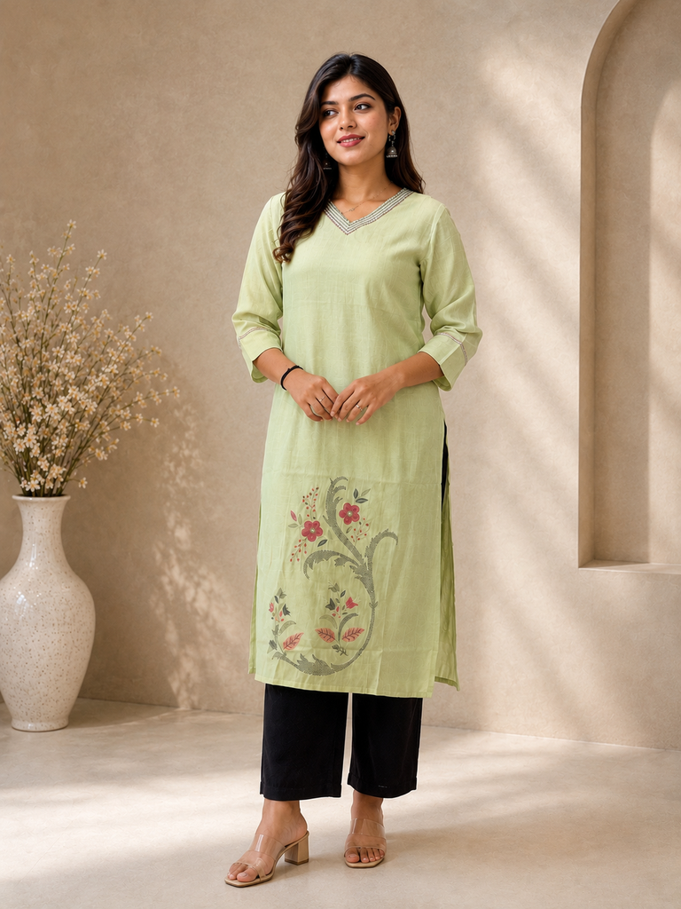 Linen Cotton Kurti 5047