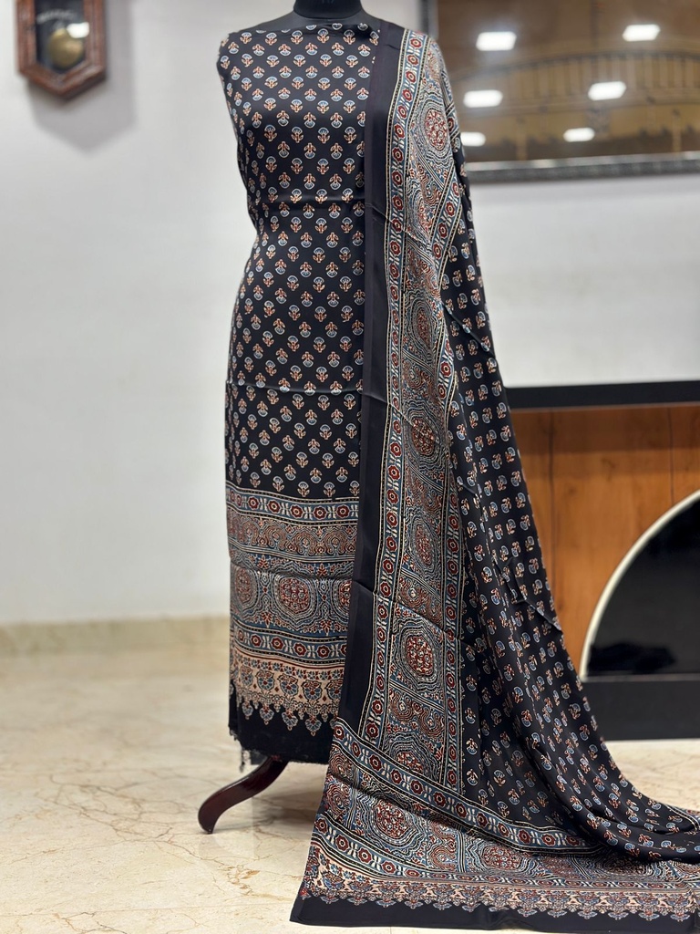 Ajrakh Modal Top and Dupatta Sets 5012