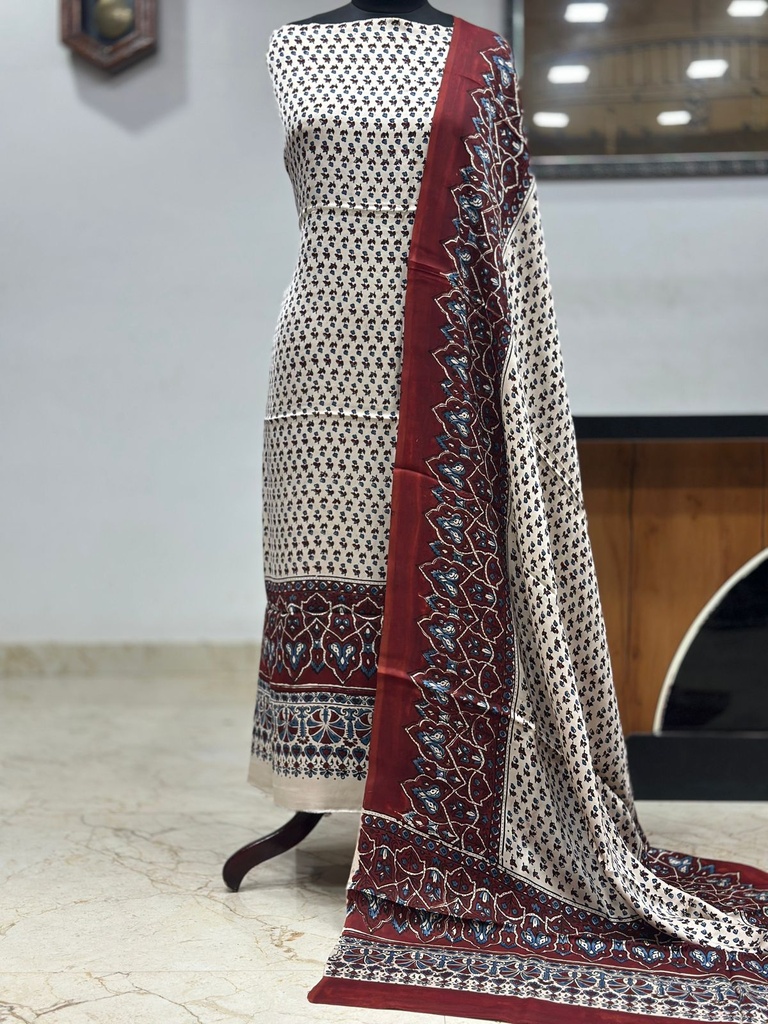 Ajrakh Modal Top and Dupatta Sets 5012