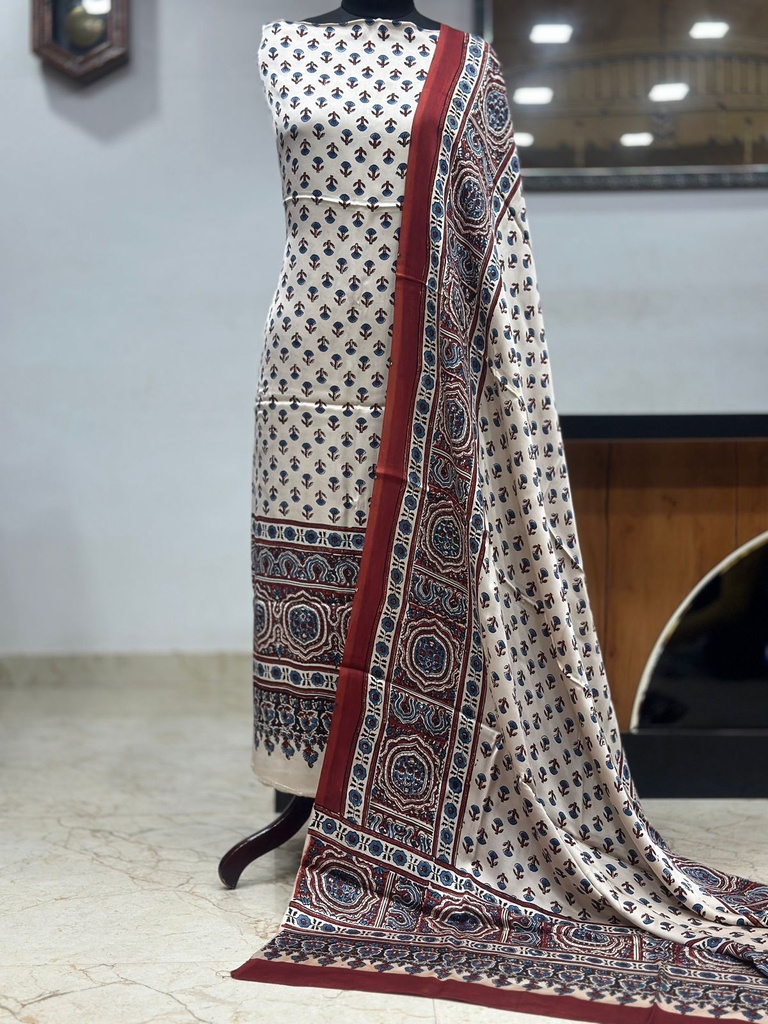 Ajrakh Modal Top and Dupatta Sets 5012