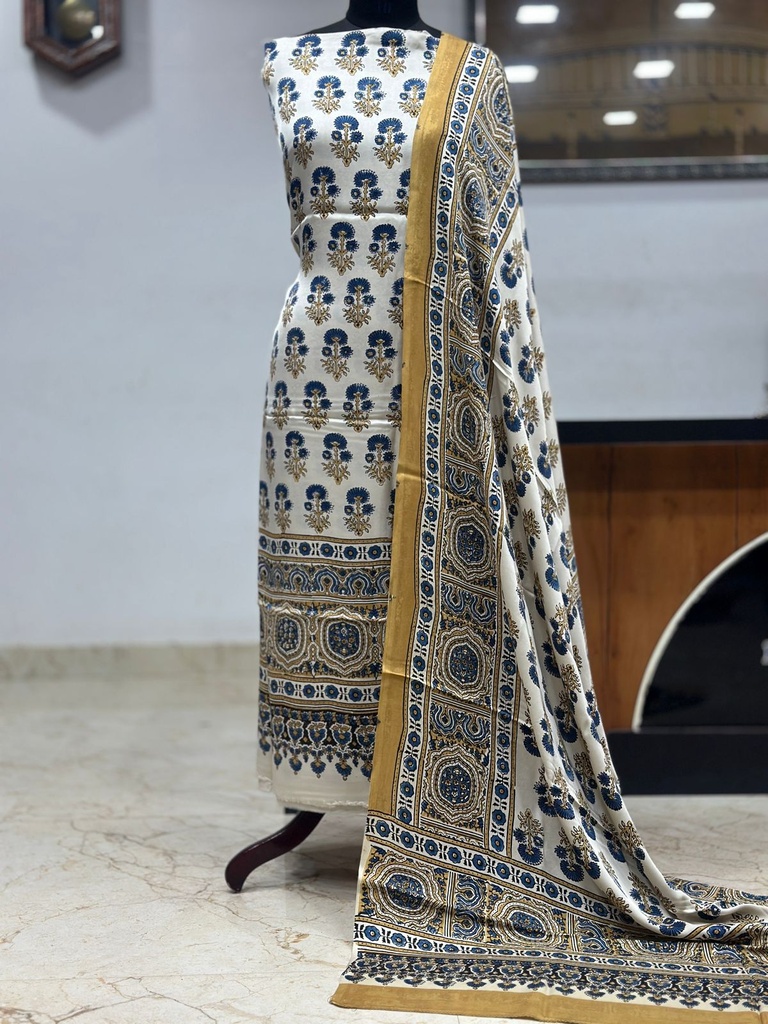 Ajrakh Modal Top and Dupatta Sets 5012