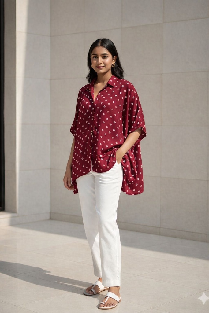 Bandhani Modal Shirt Kaftans 5015