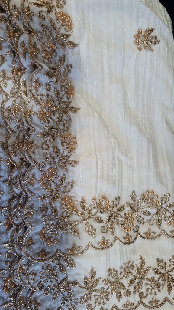 Premium Velvet Dupatta 4781 White