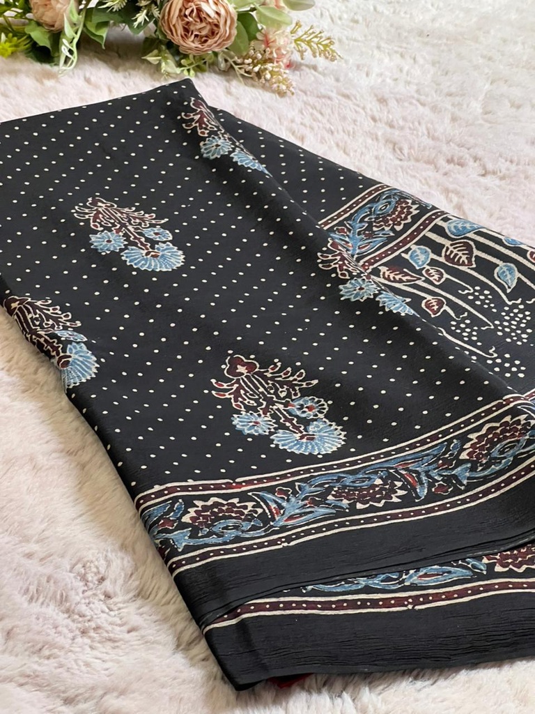 Ajrakh Chinon Sarees 5033
