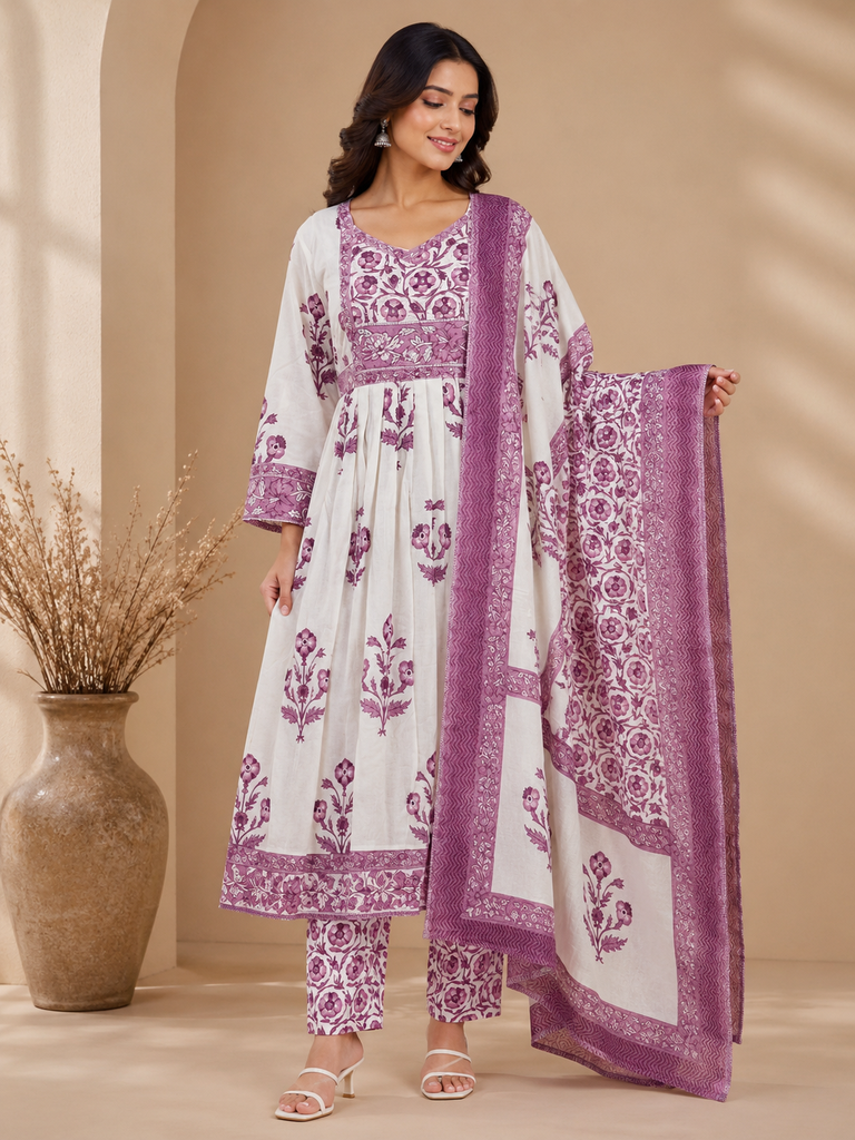 BlockPrinted Kurti Sets 5043 