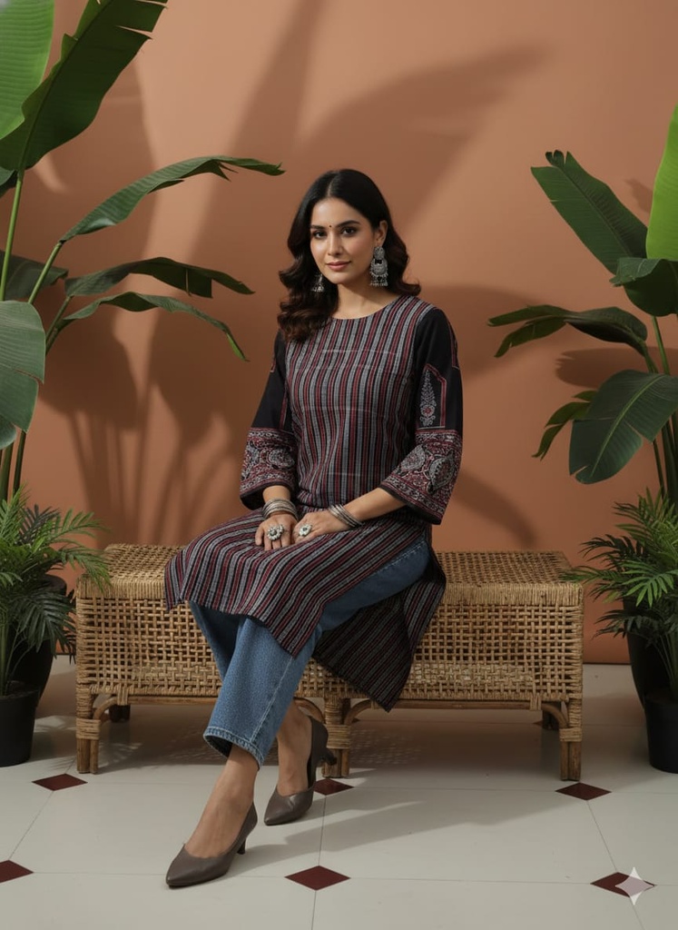 Ajrakh Cotton Kurtis 5055