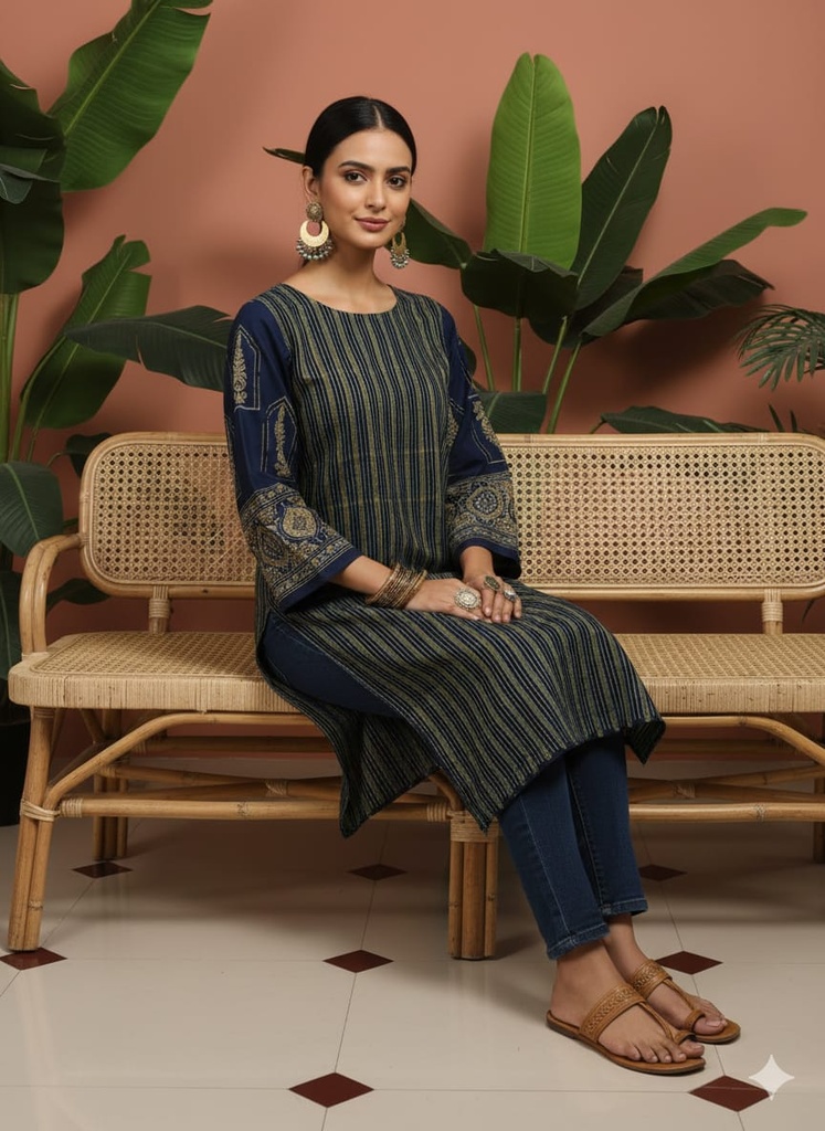 Ajrakh Cotton Kurtis 5055