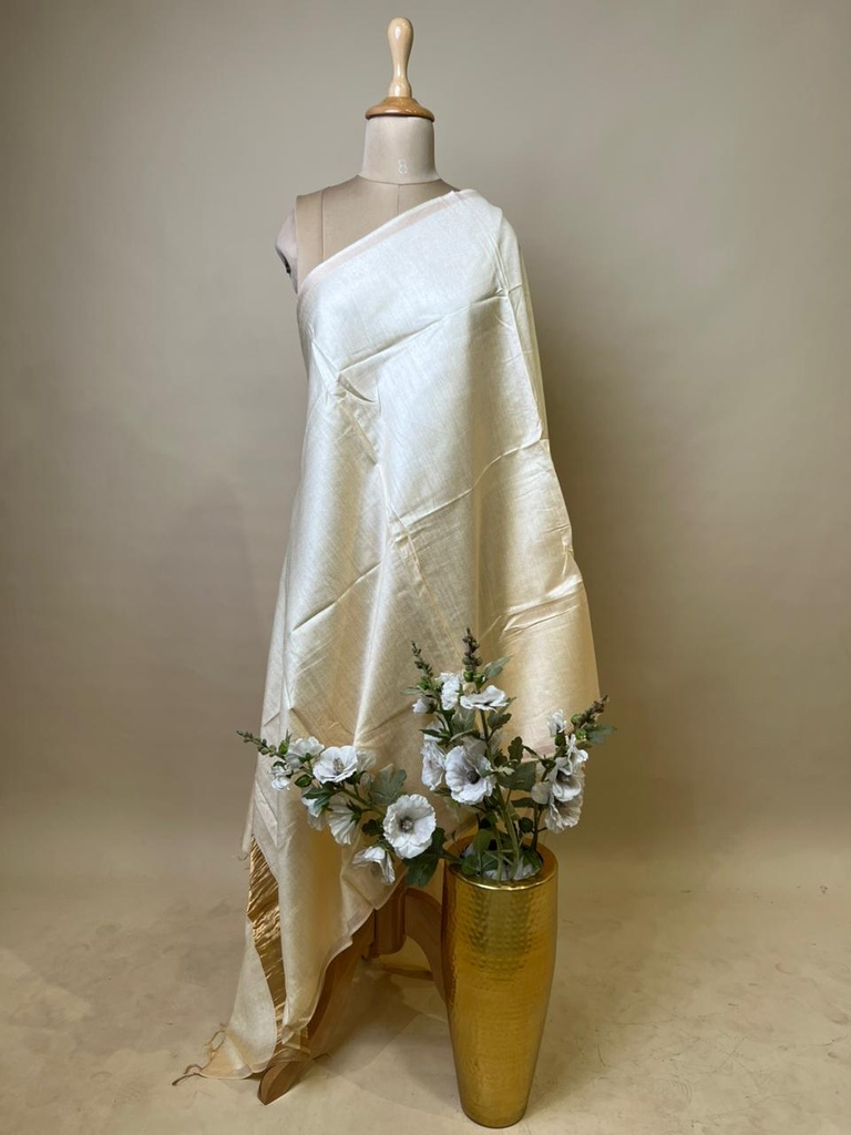 Tusser silk Dupatta 4781 Offwhite