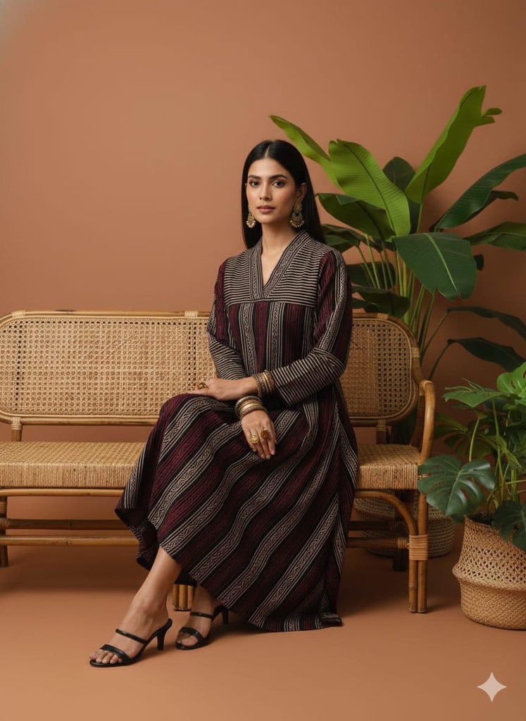 Ajrakh Cotton Kurti 5054