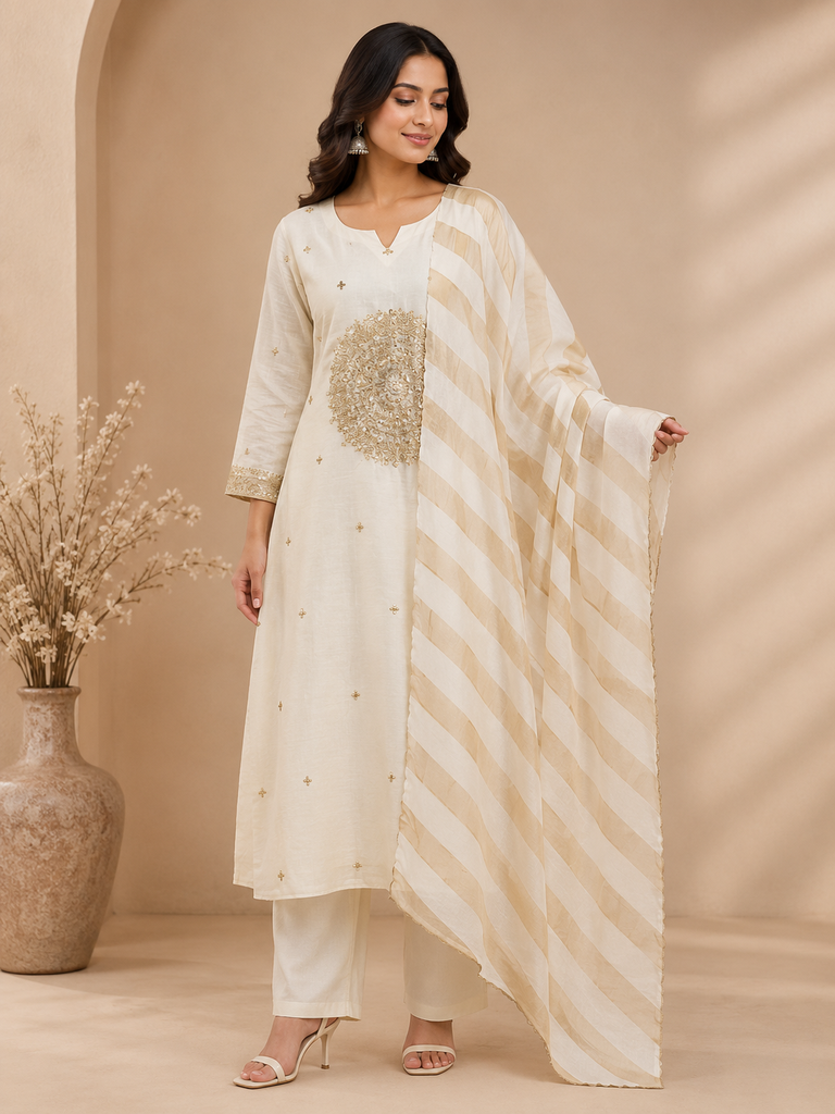 Premium Mul Chanderi Kurti Set 5046