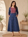 Ajrakh Aline Cotton Kurti 5028