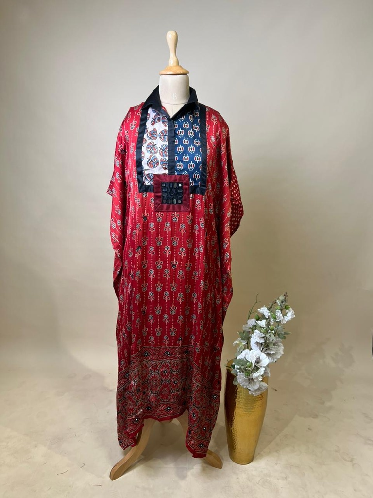 Ajrakh Modal Kaftans 4803 Red 1