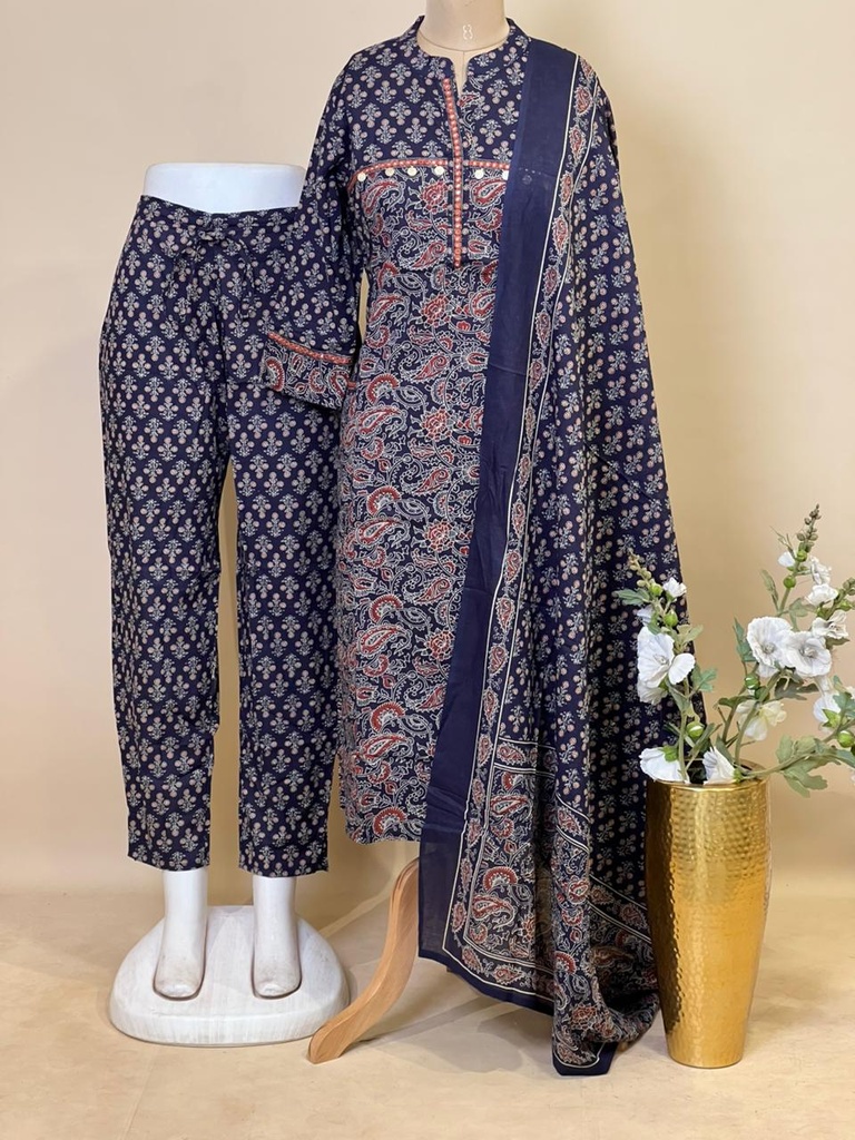 Ajrakh Cotton Kurti Sets 5043 