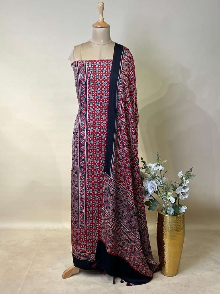 Ajrakh Modal Top Dupatta Sets 5012