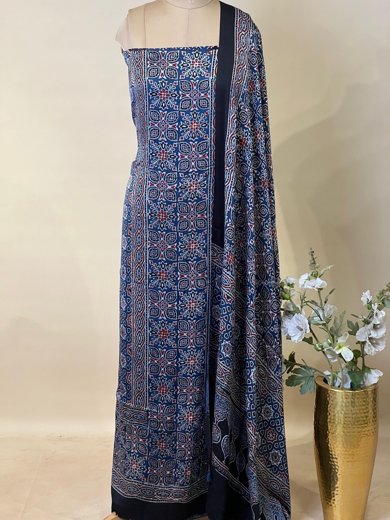 Ajrakh Modal Top Dupatta Sets 5012