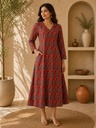 Ajrakh Aline Cotton Kurti 5028