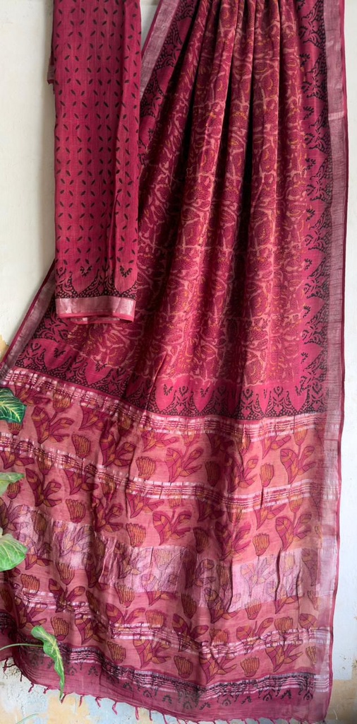 Linen Cotton Saree 5012