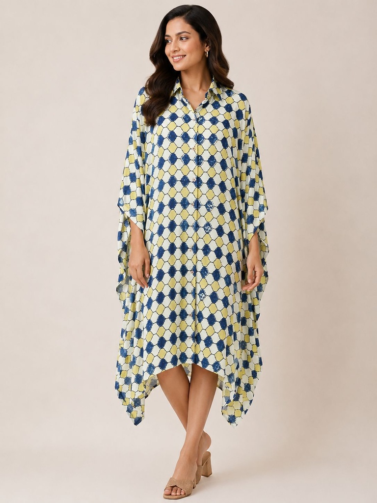 Ajrakh Modal Shirt Kaftans 5015 IVORY